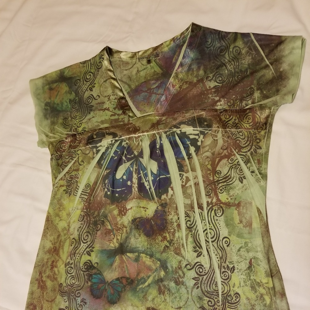Vintage Suzie boho print top Size M